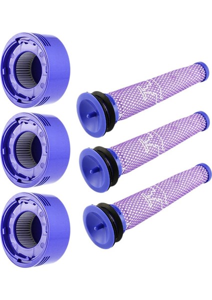 Dyson V8+, V8, V7 Vakum 3 Ön Filtreler ve 3-Hepa Post Filtreleri Için 6x Filtre Seti (Yurt Dışından