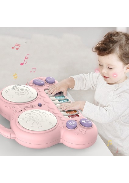 Çocuk Klavye Oyuncusu Davul Yapboz Oyuncak Pats Pembe (Yurt Dışından)