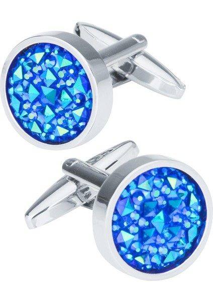 Glitter Kristal Mavi Gökyüzü Yıldız Yuvarlak Yuvarlak Kol Düğmeleri (Yurt Dışından) fiyatları