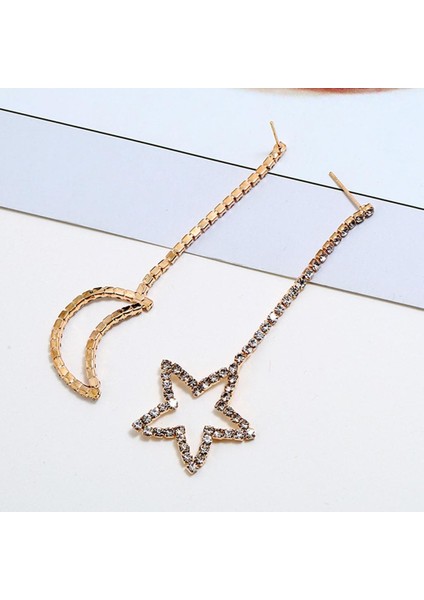 Tam Rhinestone Ay Yıldız Dangle Küpe (Yurt Dışından) fiyatları