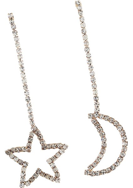 Tam Rhinestone Ay Yıldız Dangle Küpe (Yurt Dışından) fırsatları