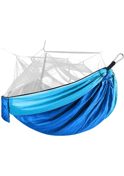 Şifreleme Sivrisinek Net Hamak Açık Kamp Anti-Mosquito Net Gazlı Bez Hamak, Boyut: 260X140 cm Koyu Mavi Açık Mavi (Yurt Dışından)