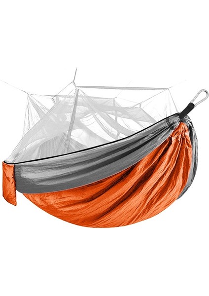 Şifreleme Sivrisinek Net Hamak Açık Kamp Anti-Mosquito Net Gazlı Bez Hamak, Boyut: 260X140 cm Turuncu Kırmızı Gri (Yurt Dışından)