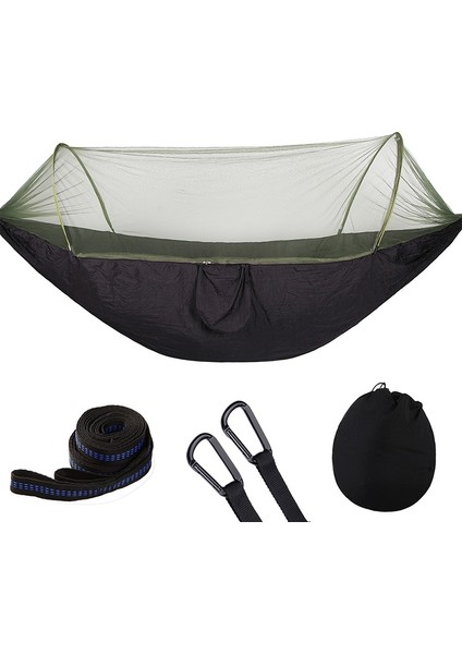 Sivrisinek Net Ile Taşınabilir Açık Naylon Hamak, Boyut: 290 x 140 cm Siyah (Yurt Dışından)