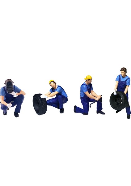 Reçine 1/64 Tiny Insanlar Kum Masa Dekorasyon Araba Modeli Figürinler Dekorasyon Mavi B (Yurt Dışından)