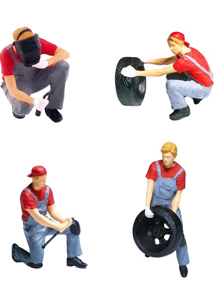 Reçine 1/64 Tiny Insanlar Kum Masa Dekorasyon Araba Modeli Figürinler Dekorasyon Kırmızı B (Yurt Dışından)