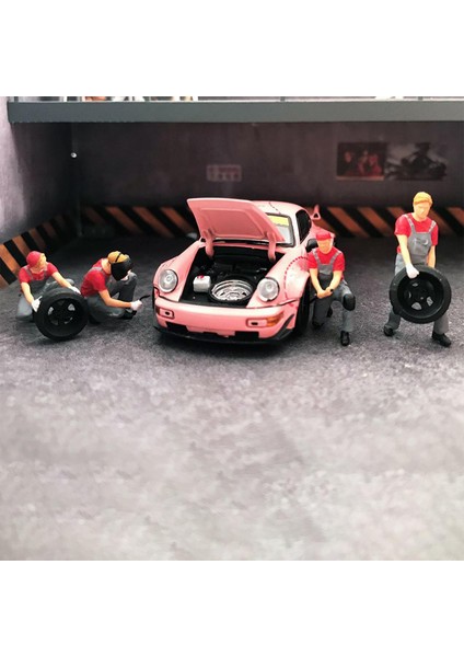 Reçine 1/64 Tiny Insanlar Kum Masa Dekorasyon Araba Modeli Figürinler Dekorasyon Kırmızı B (Yurt Dışından) modelleri