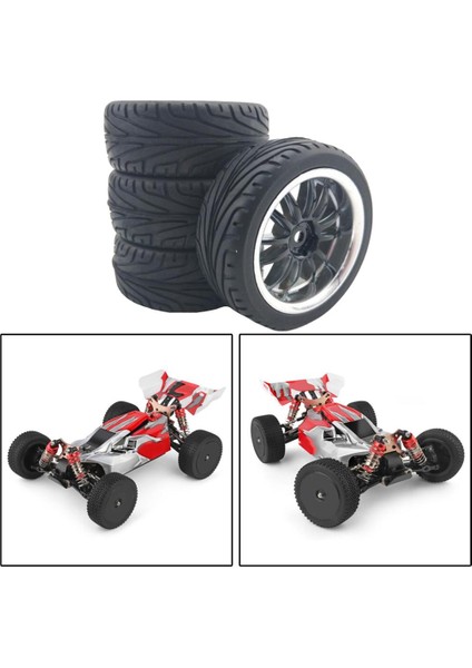 Wltoys Için 4 Pack Tekerlek Lastiği 144001 124018 124019 Model Yol Arabası Siyah (Yurt Dışından)