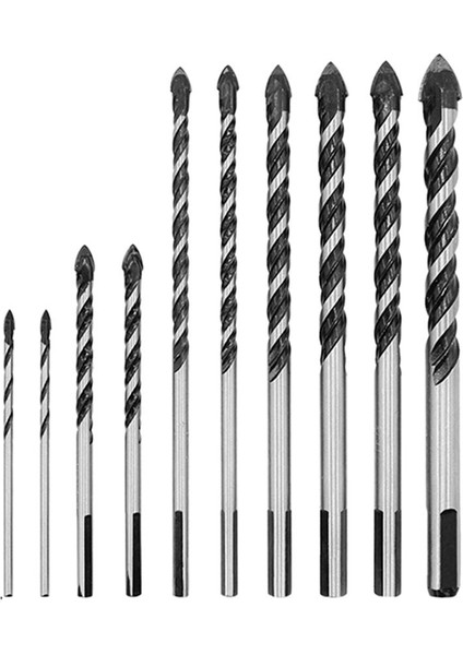 10 Adet Siyah Alaşım Matkap Uçları Set Seramik Duvar Mermer Cam Çini İçin Set (Yurt Dışından)