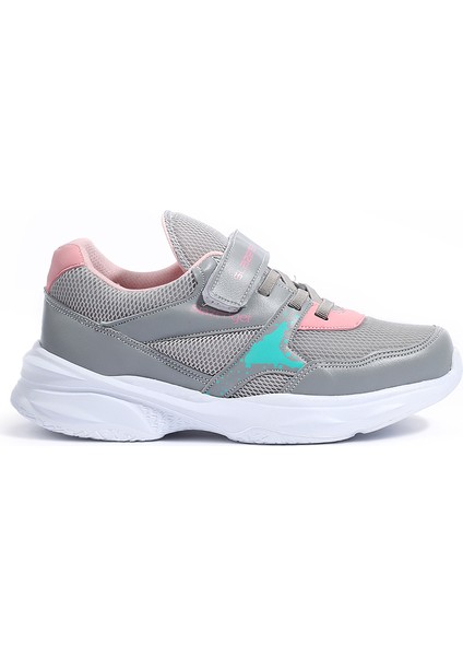 KUNTI Kız Çocuk Sneaker Koşu & Yürüyüş Ayakkabısı Gri / Pembe