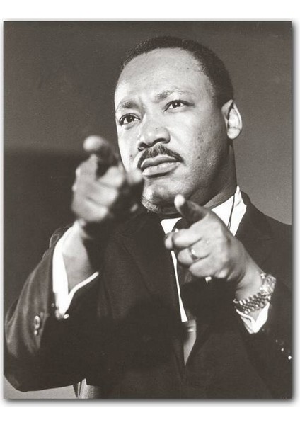 Cakatablo Ahşap Tablo Martin Luther King Siyah Beyaz (25X35 cm Boyut)
