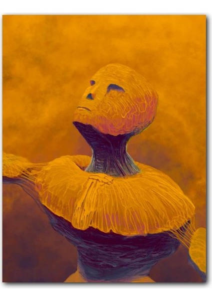 Cakatablo Ahşap Tablo Yenmiş Meyveden Ütopik Adam (25X35 cm Boyut)