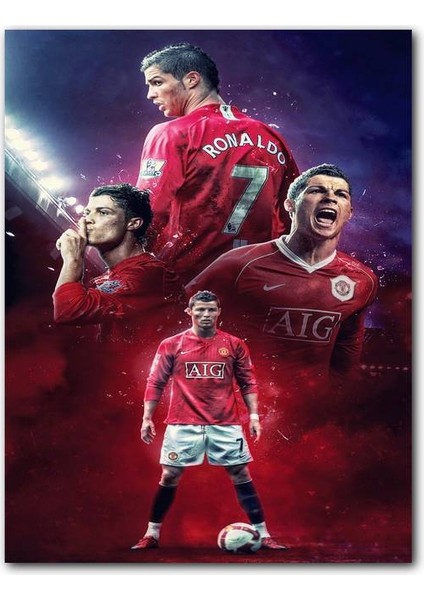 Cakatablo Ahşap Tablo Cristiano Ronaldo 7 Kompozisyon (25X35 cm Boyut)