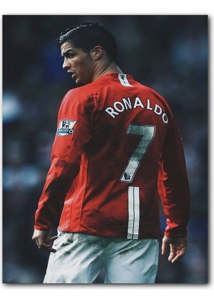 Cakatablo Ahşap Tablo Manchester United 7 Numara Ronaldo (25X35 cm Boyut)