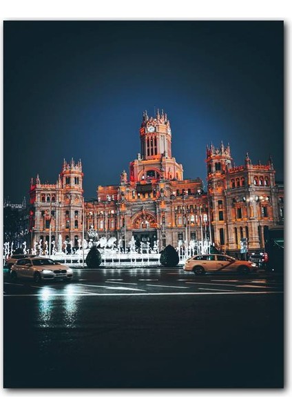 Cakatablo Ahşap Tablo Cibeles Çeşmesi Cibeles Sarayı Madrid (25X35 cm Boyut)