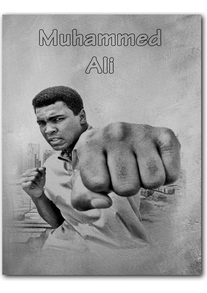 Cakatablo Ahşap Tablo Muhammed Ali Khaliah Boksör (25X35 cm Boyut)