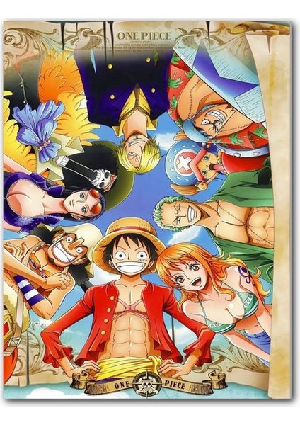 Cakatablo Ahşap Tablo Luffy Bounty Nami Roronoa Zoro Usopp Sanji Tony Chopper (35X50 cm Boyut)