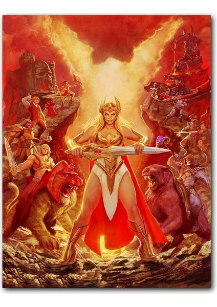 Cakatablo Ahşap Tablo She Ra Savaşçı Prenses He Man (50X70 cm Boyut)