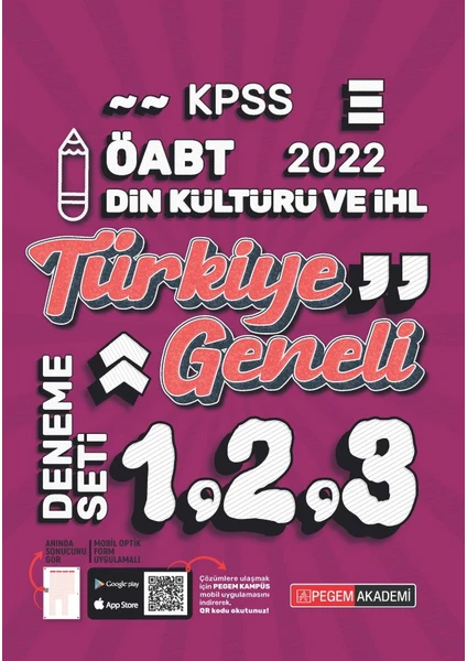 Pegem Akademi Yayıncılık 2022 KPSS ÖABT Din Kültürü ve Ahlak Bilgisi 1-2-3 (3'lü Deneme)