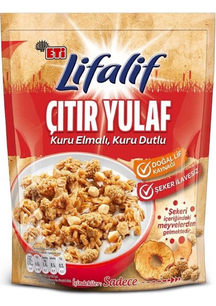 Lifalif Çıtır Yulaf Elmalı, Dutlu 200 gr