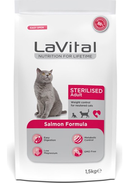 Somonlu Kısırlaştırılmış Kedi Maması 1,5 kg