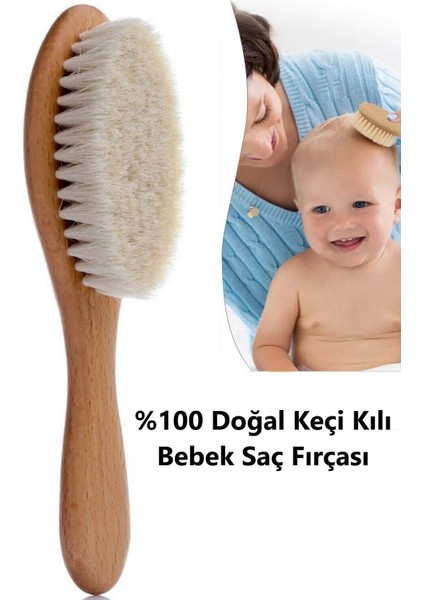 Doğal Keçi Kılı Yumuşacık Bebek Saç Fırçası
