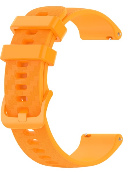 Samsung Gear Sport Için 20 mm Karbon Fiber Çizgili Silikon Saat Bandı Sarı (Yurt Dışından)