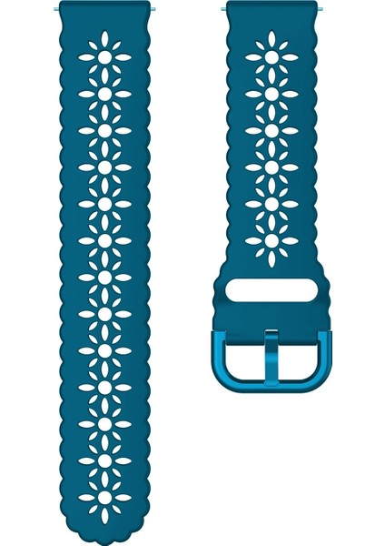 Samsung Galaxy Watch4 Için Classic 42/46 mm Erik Çiçeği Boş Içi Silikon Silyon Saat Band Rock Mavi (Yurt Dışından)