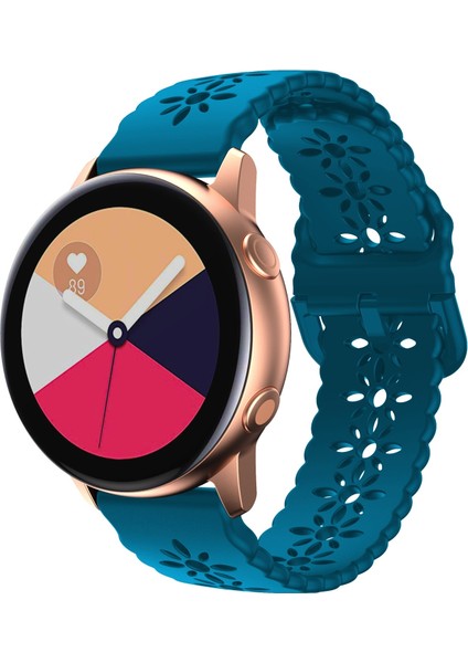 Samsung Galaxy Watch4 Için Classic 42/46 mm Erik Çiçeği Boş Içi Silikon Silyon Saat Band Rock Mavi (Yurt Dışından)