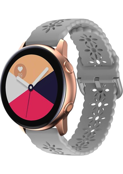 Samsung Galaxy Watch4 Için Classic 42/46 mm Erik Çiçeği Içi Boş Silikon Saat Bandı Açık Gri (Yurt Dışından) modelleri