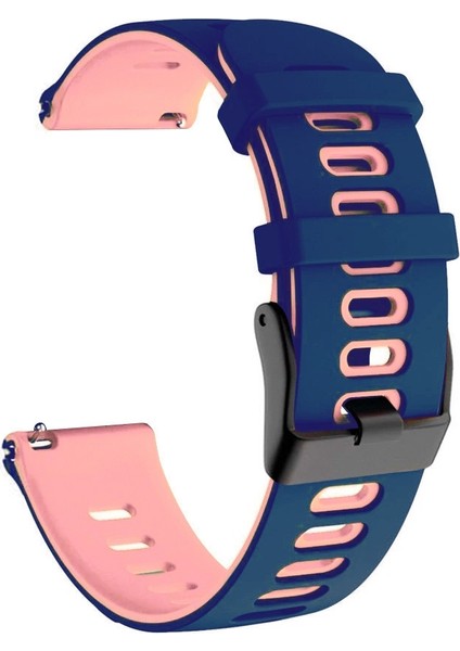 Samsung Galaxy Watch Için 46 mm 22 mm Silikon Saat Bandı Koyu Mavi Pembe (Yurt Dışından)