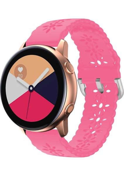 Samsung Galaxy Watch 4 40/44 mm Erik Çiçeği Içi Boş Silikon Saat Bandı Aydınlık Pembe (Yurt Dışından)
