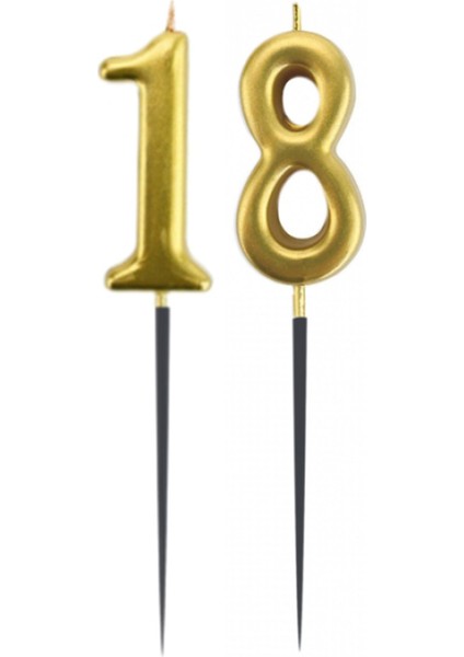 18.yaş Rakam Altın Çubuk Mum 14 cm fiyatları