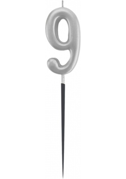 9 Rakam Gümüş Çubuk Mum 14 cm fiyatları