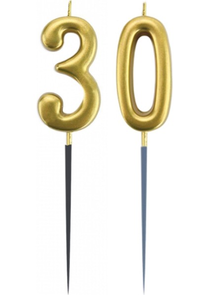 30.yaş Rakam Altın Çubuk Mum 14 cm fiyatları