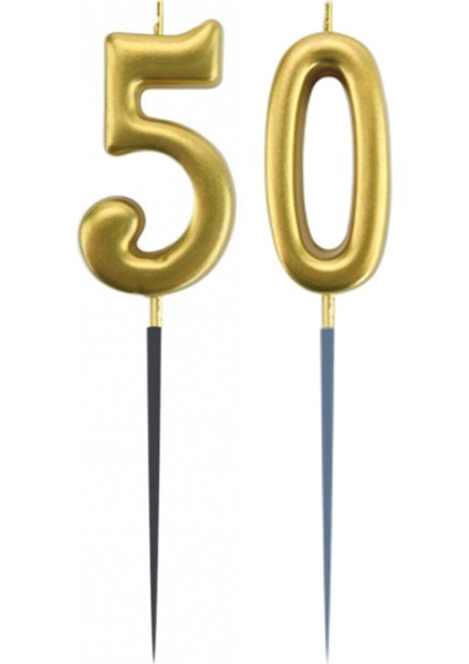 50.yaş Rakam Altın Çubuk Mum 14 cm fiyatları