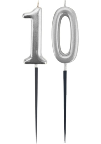 10.yaş Rakam Gümüş Çubuk Mum 14 cm fiyatları