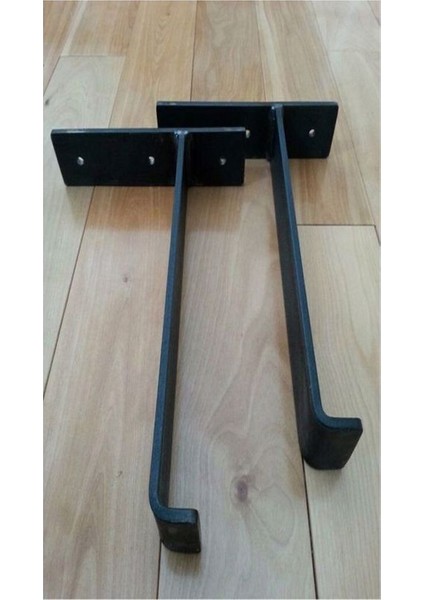 2 Li Raf Ayağı 25 cm Derinliğinde Raflara Uygun Raf Ayağı - Siyah