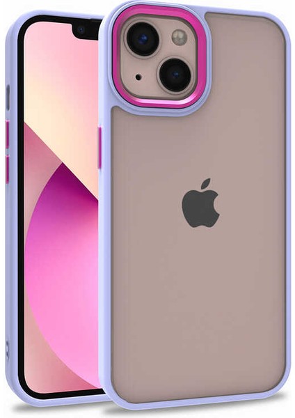 Apple iPhone 13 Kılıf Kamera Nikelaj Kenar Renkli Kapak
