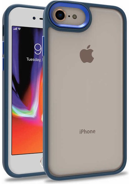 Apple iPhone Se 2020 Kılıf Kamera Nikelaj Kenar Renkli Kapak