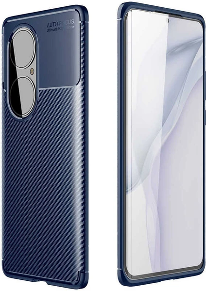 Huawei P50 Pro Kılıf Karbon Silikon Case Kapak