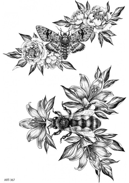 Snake, Rose - 2 Geçici Dövme,geçici Tattoo ,vücut Dövme,kol Bilek Dövme,boyun Dövme,sırt Dövme fiyatları