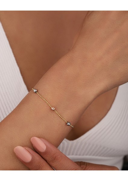 Küçük Dorika Topçuklu Gümüş Bileklik