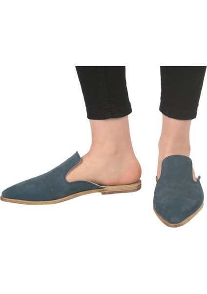 Jean Hakiki Nubuk Deri Gaziantep Sivri Burunlu Kösele Taban Yemeni Terlik