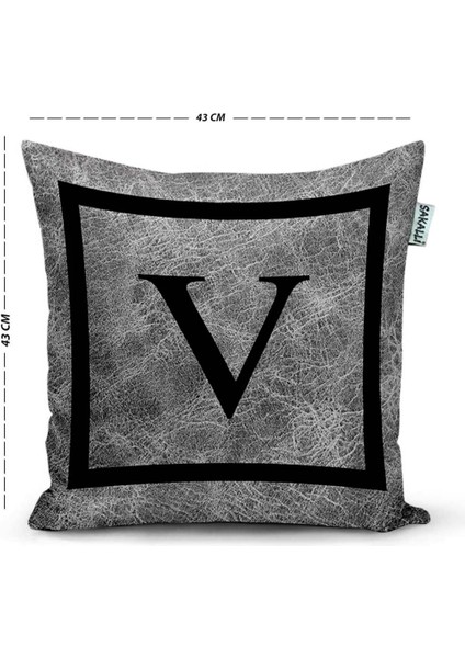 Sakallı Kırlent Harfli Dekoratif Kırlent Kılıfı