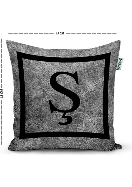 Sakallı Kırlent Harfli Dekoratif Kırlent Kılıfı