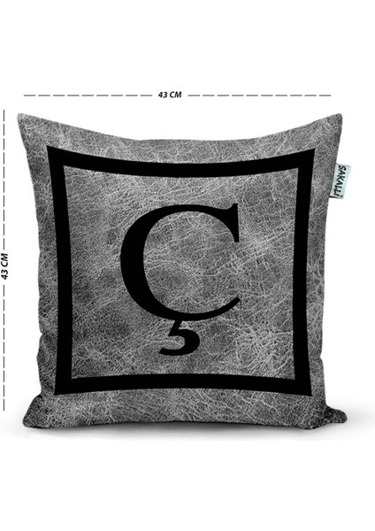 Sakallı Kırlent Harfli Dekoratif Kırlent Kılıfı