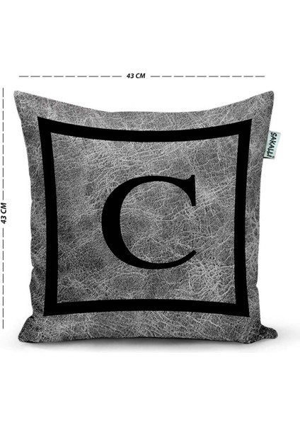 Sakallı Kırlent Harfli Dekoratif Kırlent Kılıfı