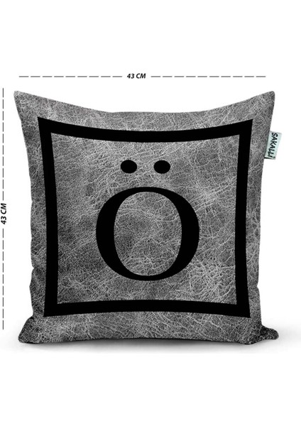 Sakallı Kırlent Harfli Dekoratif Kırlent Kılıfı