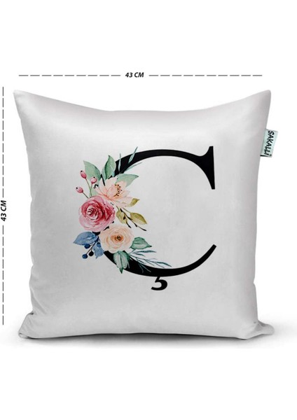 Sakallı Kırlent Harfli Dekoratif Kırlent Kılıfı